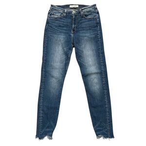 Flying Monkey Platinum Ankle Skinny Jeans with Distressed Hem